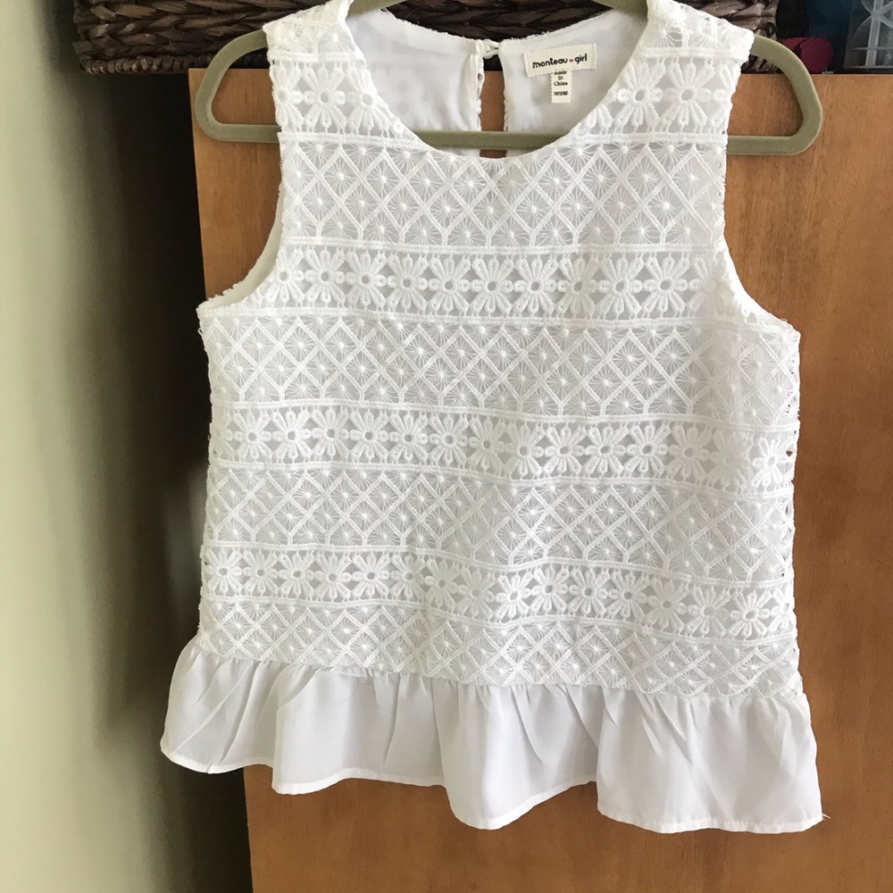 Monteau Girls Size 11/12 Lace Top